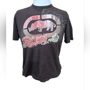 🦏 Ecko Unltd. Graphic T-Shirt Men’s Small Brown Rhino‎ Logo Since 1972